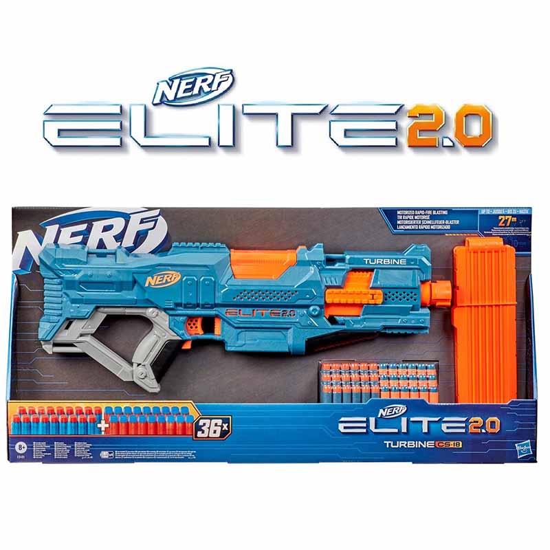 تفنگ بازی تیر فومی نرف موتوردار و خشاب دار Nerf Elite 2.0 Turbine CS-18 E9481